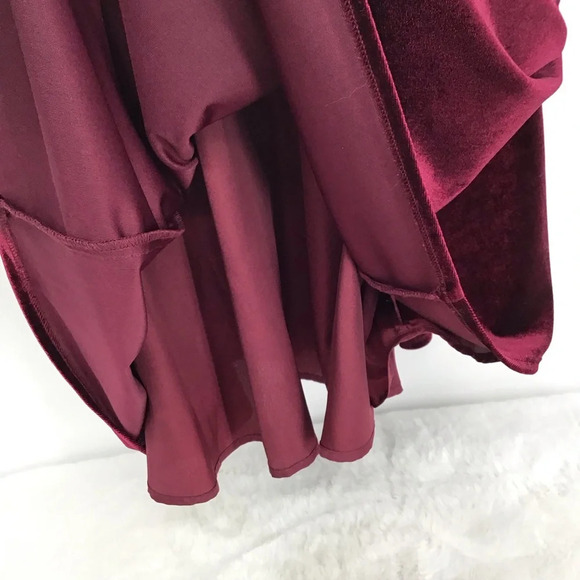 Crosby by Mollie Burch Velvet Ellie Swing Halter Style Dress Burgundy Size Med - Picture 5 of 8